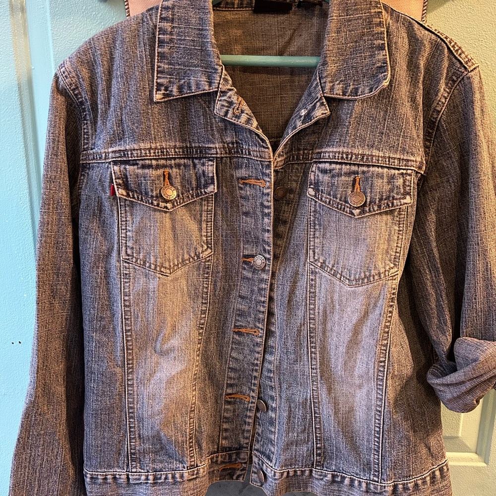 Chico's Washed Blue Denim Jean Jacket